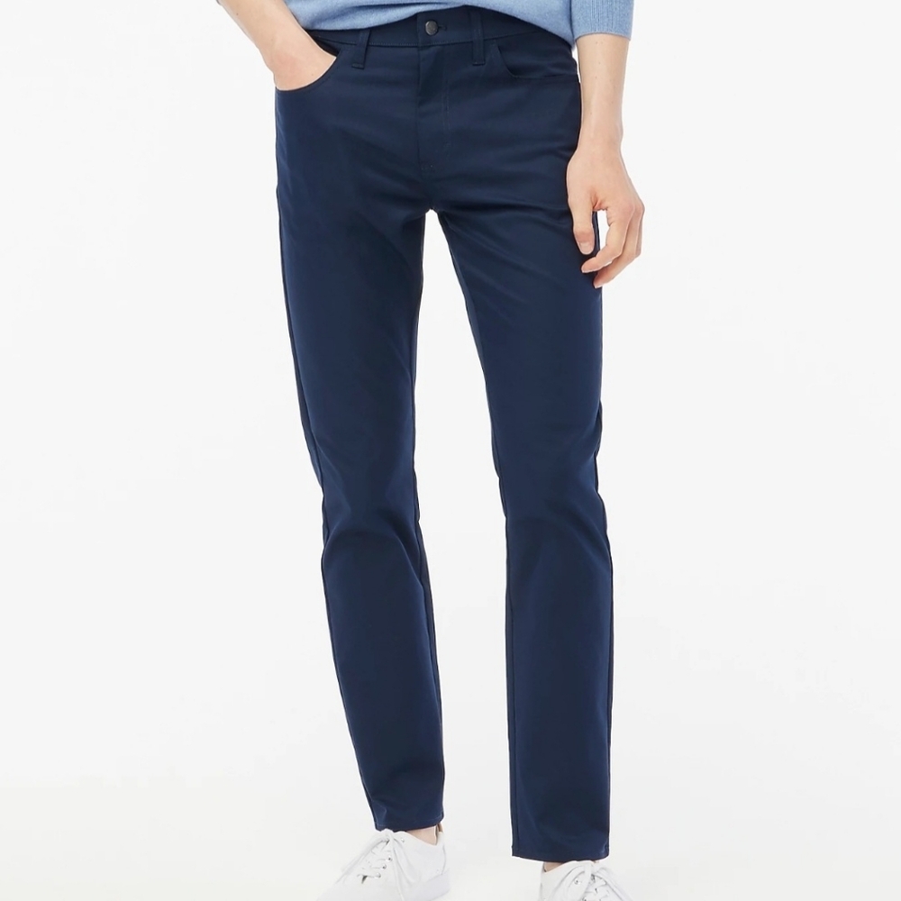 J. Crew Flex Slim Fit Navy Cotton Blend  Pants 34 Waist